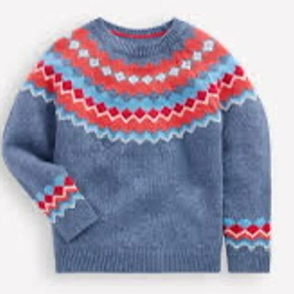 NEW Mini Boden Fair Isle Sweater sz 5-6